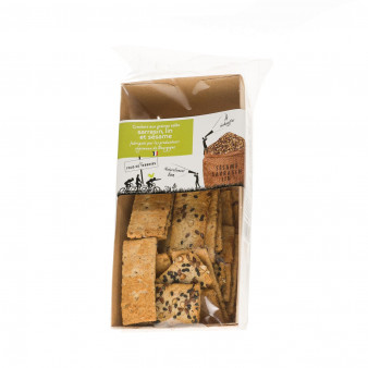 Crackers aux graines salées : sarrasin, lin et sésame