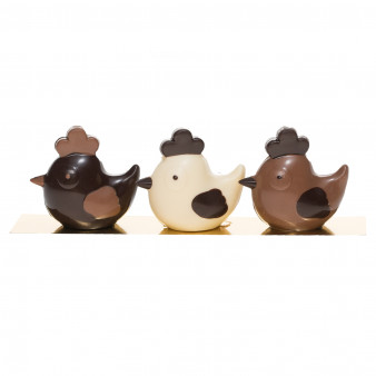Trio de cocottes en chocolat