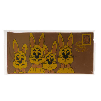 Carte postale en chocolat lait "Joyeuse Pâques"